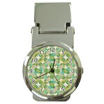 Vintage Floral Print Collage Pattern Money Clip Watches Front