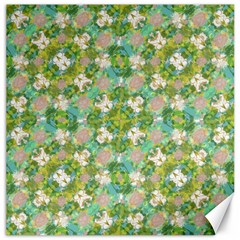 Vintage Floral Print Collage Pattern Canvas 16  X 16  by dflcprints