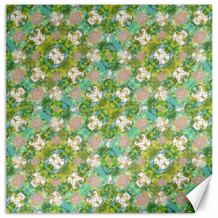 Vintage Floral Print Collage Pattern Canvas 16  x 16 