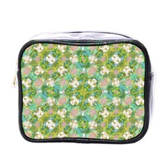 Vintage Floral Print Collage Pattern Mini Toiletries Bag (one Side) by dflcprints