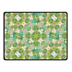 Vintage Floral Print Collage Pattern Fleece Blanket (small) by dflcprints