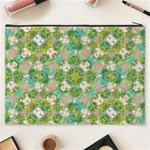 Vintage Floral Print Collage Pattern Cosmetic Bag (XXXL) Back