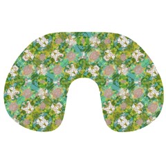 Vintage Floral Print Collage Pattern Travel Neck Pillows by dflcprints