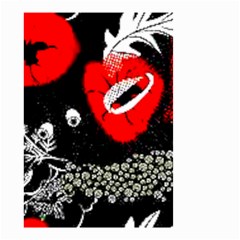 Red Poppy Flowers On Gray Background By Flipstylez Designs Small Garden Flag (two Sides) by flipstylezfashionsLLC