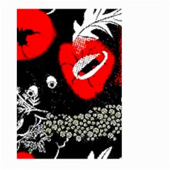 Red Poppy Flowers On Gray Background By Flipstylez Designs Large Garden Flag (two Sides) by flipstylezfashionsLLC