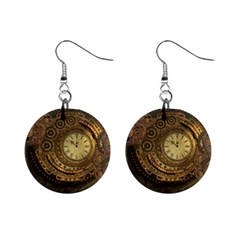 Awesome Steampunk Design, Clockwork Mini Button Earrings by FantasyWorld7