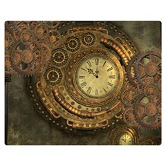 Awesome Steampunk Design, Clockwork Double Sided Flano Blanket (medium)  by FantasyWorld7