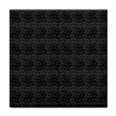 Wavy Grid Dark Pattern Tile Coasters