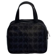 Wavy Grid Dark Pattern Classic Handbag (two Sides) by dflcprints