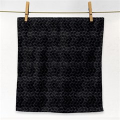 Wavy Grid Dark Pattern Face Towel by dflcprints