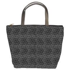 Wavy Grid Dark Pattern Bucket Bag by dflcprints