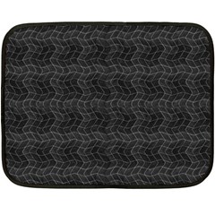 Wavy Grid Dark Pattern Fleece Blanket (mini) by dflcprints