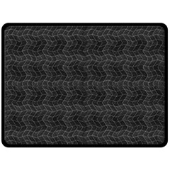 Wavy Grid Dark Pattern Fleece Blanket (large)  by dflcprints