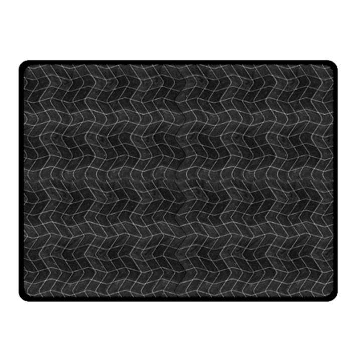 Wavy Grid Dark Pattern Fleece Blanket (Small)