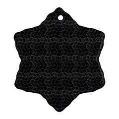 Wavy Grid Dark Pattern Ornament (snowflake) by dflcprints