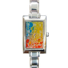 Bubbles Abstract Lights Yellow Rectangle Italian Charm Watch