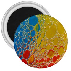 Bubbles Abstract Lights Yellow 3  Magnets