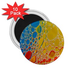 Bubbles Abstract Lights Yellow 2.25  Magnets (10 pack) 