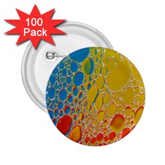 Bubbles Abstract Lights Yellow 2.25  Buttons (100 pack) 