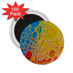 Bubbles Abstract Lights Yellow 2.25  Magnets (100 pack) 