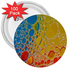 Bubbles Abstract Lights Yellow 3  Buttons (100 pack) 