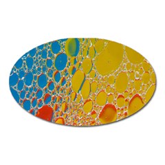 Bubbles Abstract Lights Yellow Oval Magnet