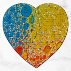 Bubbles Abstract Lights Yellow Jigsaw Puzzle (Heart)