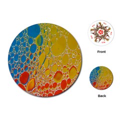 Bubbles Abstract Lights Yellow Playing Cards (Round)