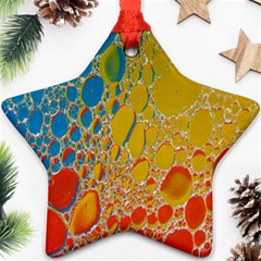 Bubbles Abstract Lights Yellow Star Ornament (Two Sides)