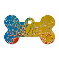 Bubbles Abstract Lights Yellow Dog Tag Bone (One Side)