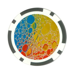 Bubbles Abstract Lights Yellow Poker Chip Card Guard