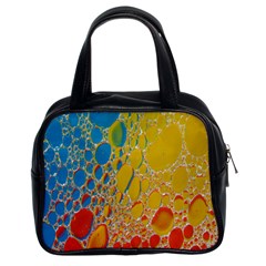 Bubbles Abstract Lights Yellow Classic Handbag (Two Sides)