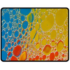 Bubbles Abstract Lights Yellow Double Sided Fleece Blanket (Medium) 