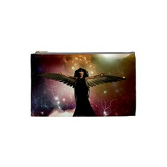 Awesome Dark Fairy In The Sky Cosmetic Bag (small) by FantasyWorld7