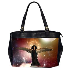 Awesome Dark Fairy In The Sky Oversize Office Handbag (2 Sides) by FantasyWorld7