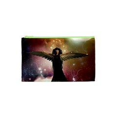 Awesome Dark Fairy In The Sky Cosmetic Bag (xs) by FantasyWorld7