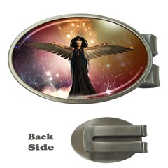 Awesome Dark Fairy In The Sky Money Clips (oval)  by FantasyWorld7