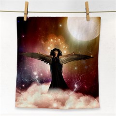 Awesome Dark Fairy In The Sky Face Towel by FantasyWorld7