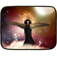 Awesome Dark Fairy In The Sky Fleece Blanket (mini) by FantasyWorld7