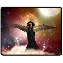 Awesome Dark Fairy In The Sky Fleece Blanket (medium)  by FantasyWorld7