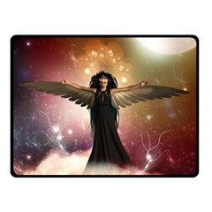 Awesome Dark Fairy In The Sky Fleece Blanket (small) by FantasyWorld7