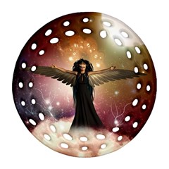 Awesome Dark Fairy In The Sky Ornament (round Filigree) by FantasyWorld7