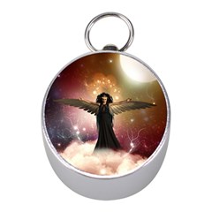 Awesome Dark Fairy In The Sky Mini Silver Compasses by FantasyWorld7