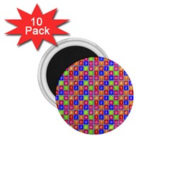 Numbers And Vowels Colorful Pattern 1.75  Magnets (10 pack) 