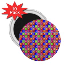 Numbers And Vowels Colorful Pattern 2.25  Magnets (10 pack) 