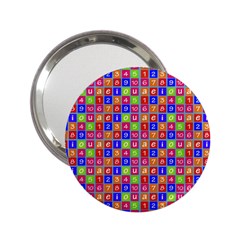 Numbers And Vowels Colorful Pattern 2 25  Handbag Mirrors by dflcprints