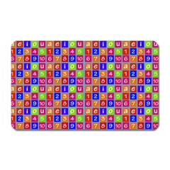 Numbers And Vowels Colorful Pattern Magnet (rectangular) by dflcprints