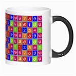 Numbers And Vowels Colorful Pattern Morph Mugs Right