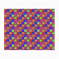 Numbers And Vowels Colorful Pattern Small Glasses Cloth