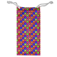 Numbers And Vowels Colorful Pattern Jewelry Bag by dflcprints